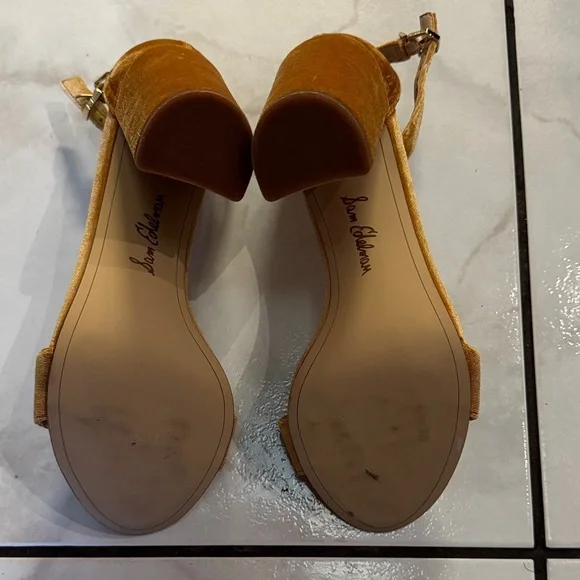 Sam Edelman Velvet Block Heel Sandals - Tan - Picture 3 of 3